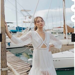 UNTAMED PETALS BY AMANDA JUDGE White Maxi Dress